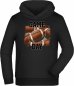 Preview: Hoodie Kids Hooded Sweatshirt - Game Day with American Football Balls i511